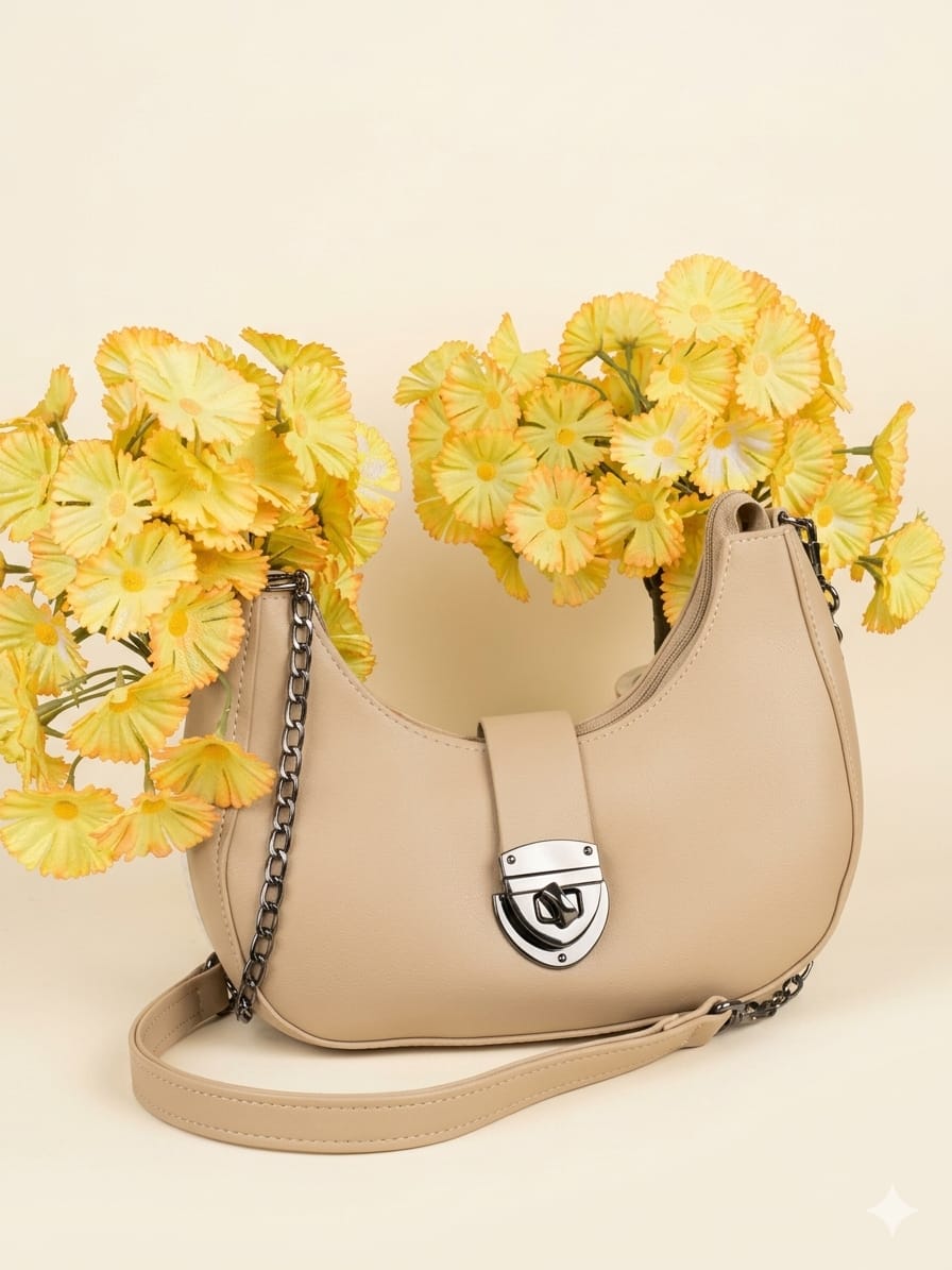 Luna Lock Shoulder Bag for Women | Premium PU Leather Crossbody Purse