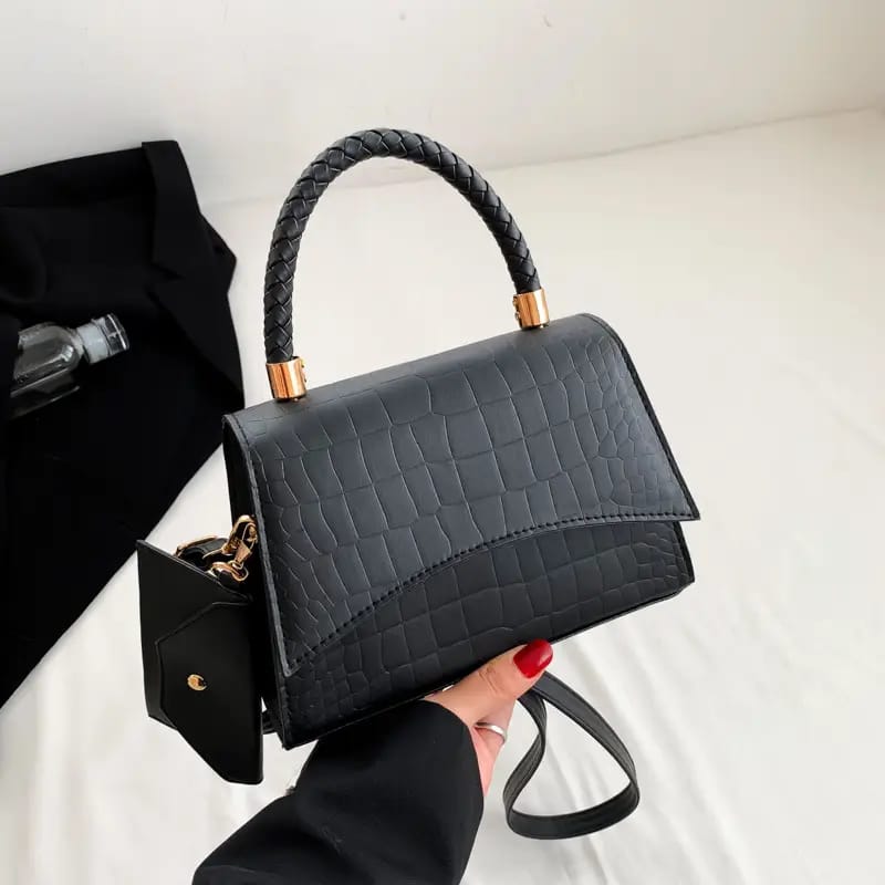 Luxury Crocodile Pattern Top Handle Crossbody Handbag for Women