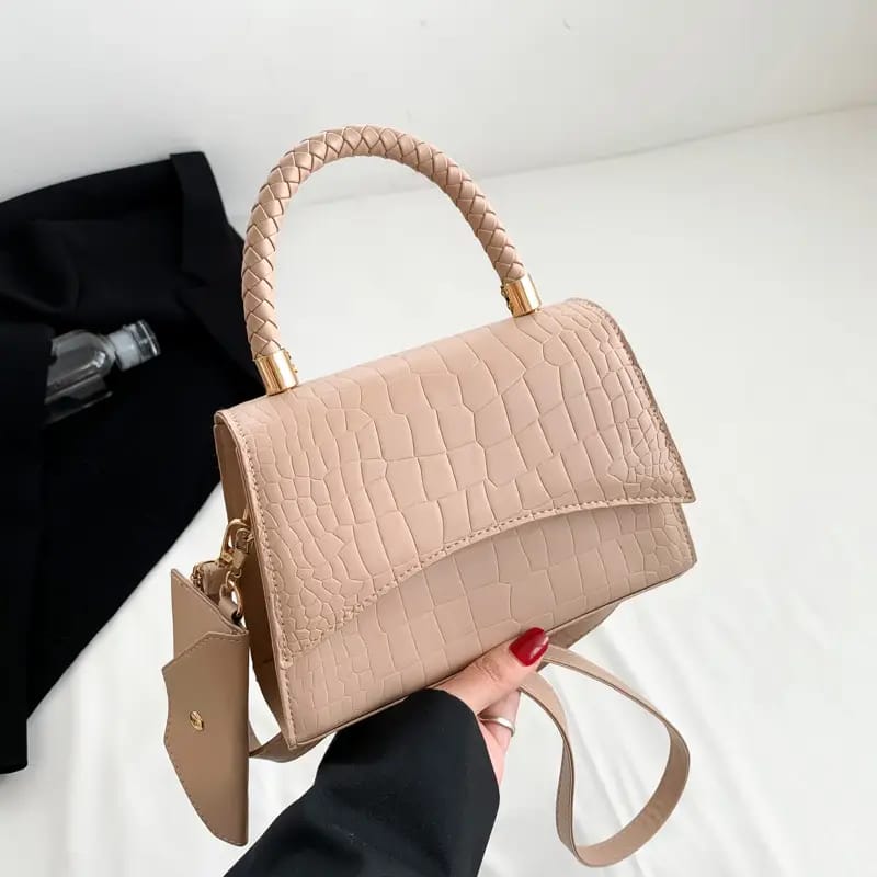 Luxury Crocodile Pattern Top Handle Crossbody Handbag for Women