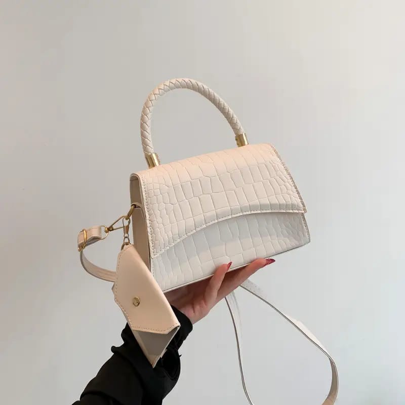 Luxury Crocodile Pattern Top Handle Crossbody Handbag for Women