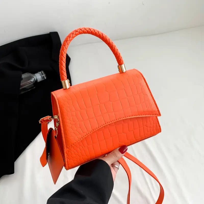 Luxury Crocodile Pattern Top Handle Crossbody Handbag for Women