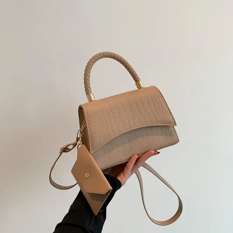 Luxury Crocodile Pattern Top Handle Crossbody Handbag for Women