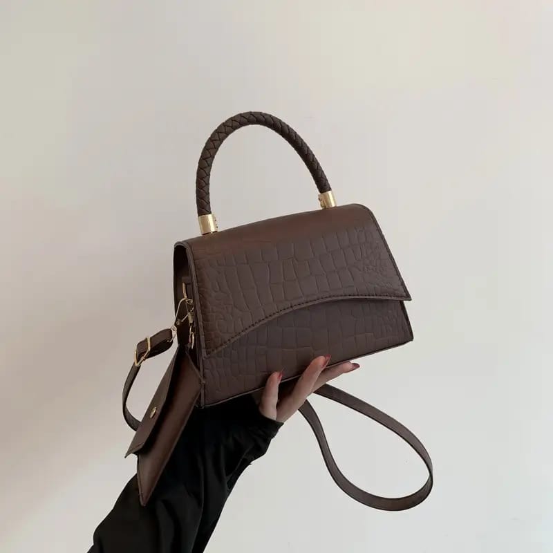 Luxury Crocodile Pattern Top Handle Crossbody Handbag for Women