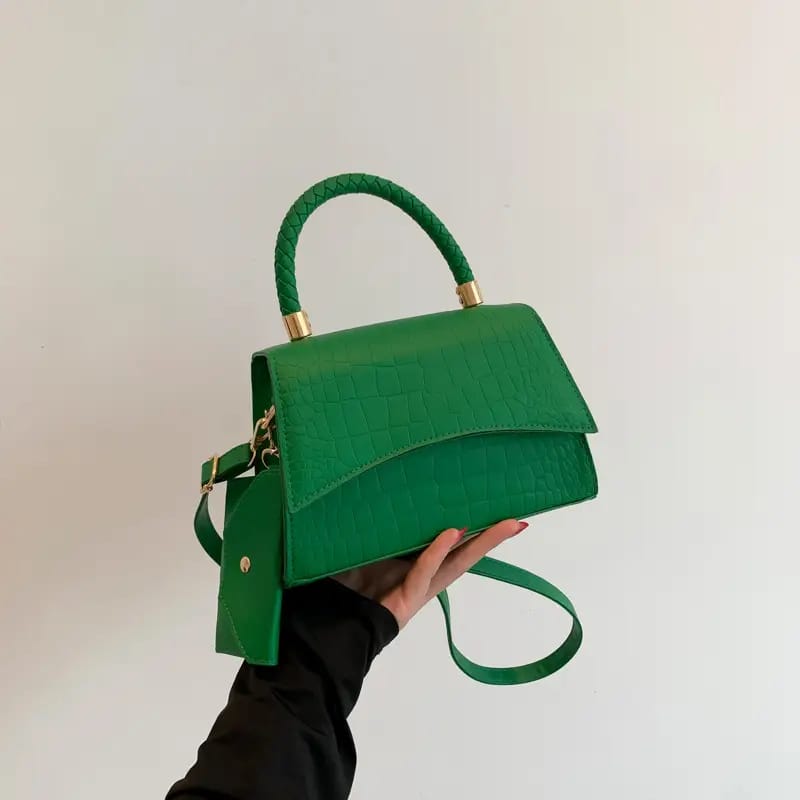 Luxury Crocodile Pattern Top Handle Crossbody Handbag for Women