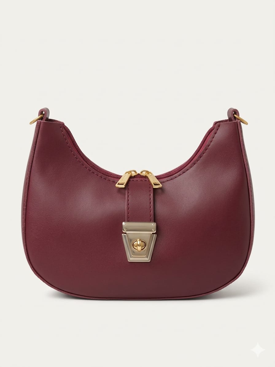 Luna Lock Shoulder Bag for Women | Premium PU Leather Crossbody Purse